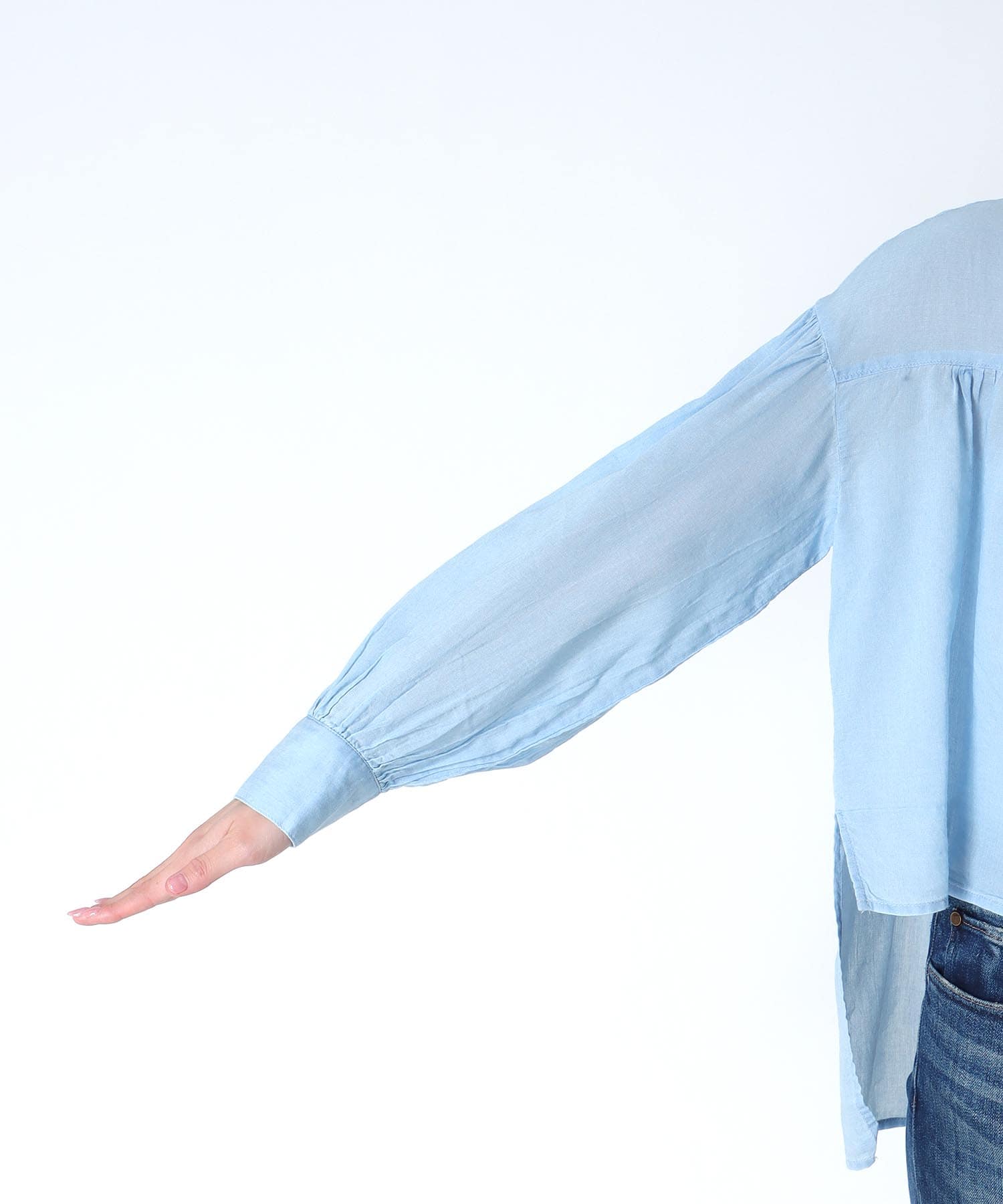 シアーデニムボリュームシャツ