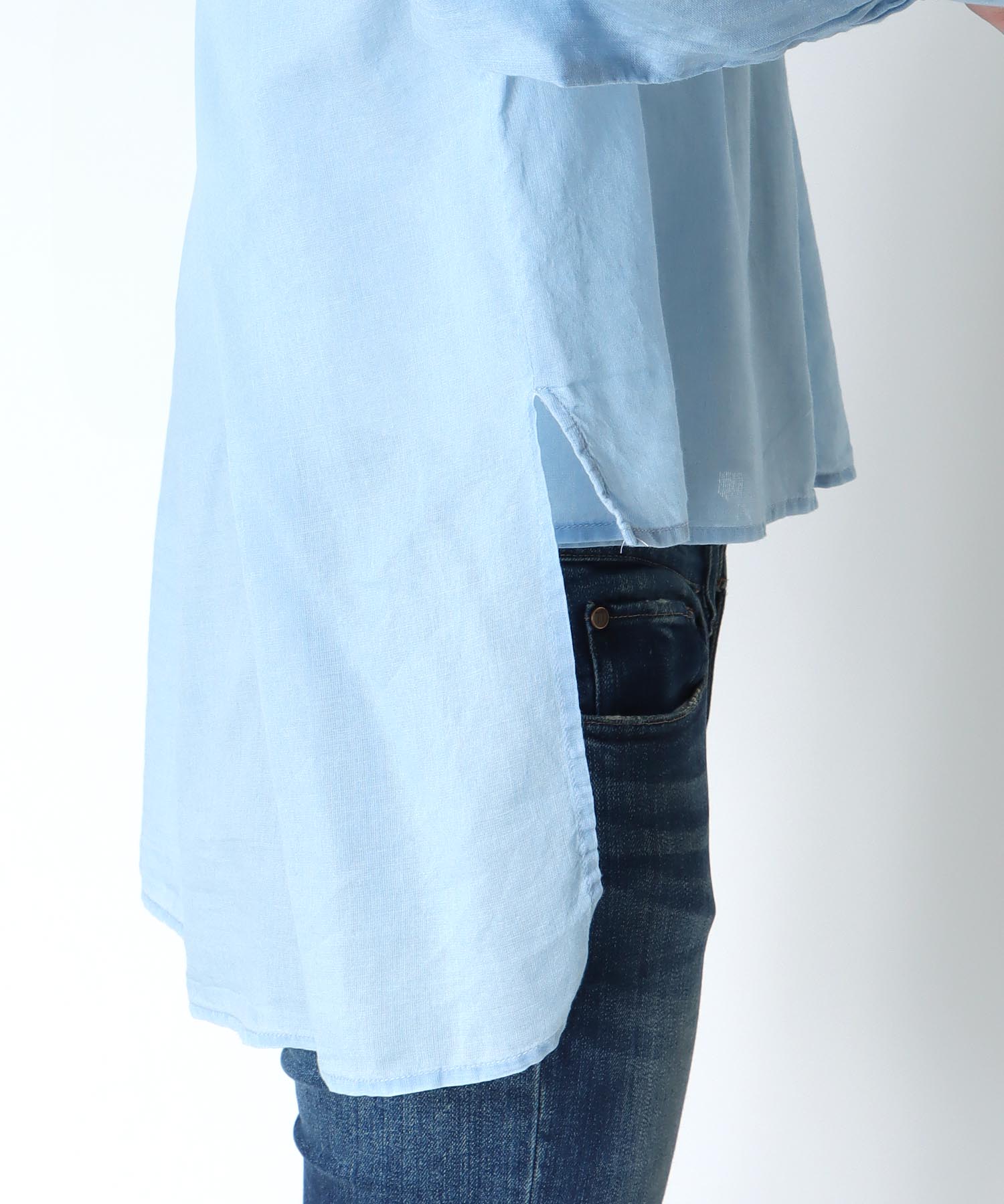 シアーデニムボリュームシャツ