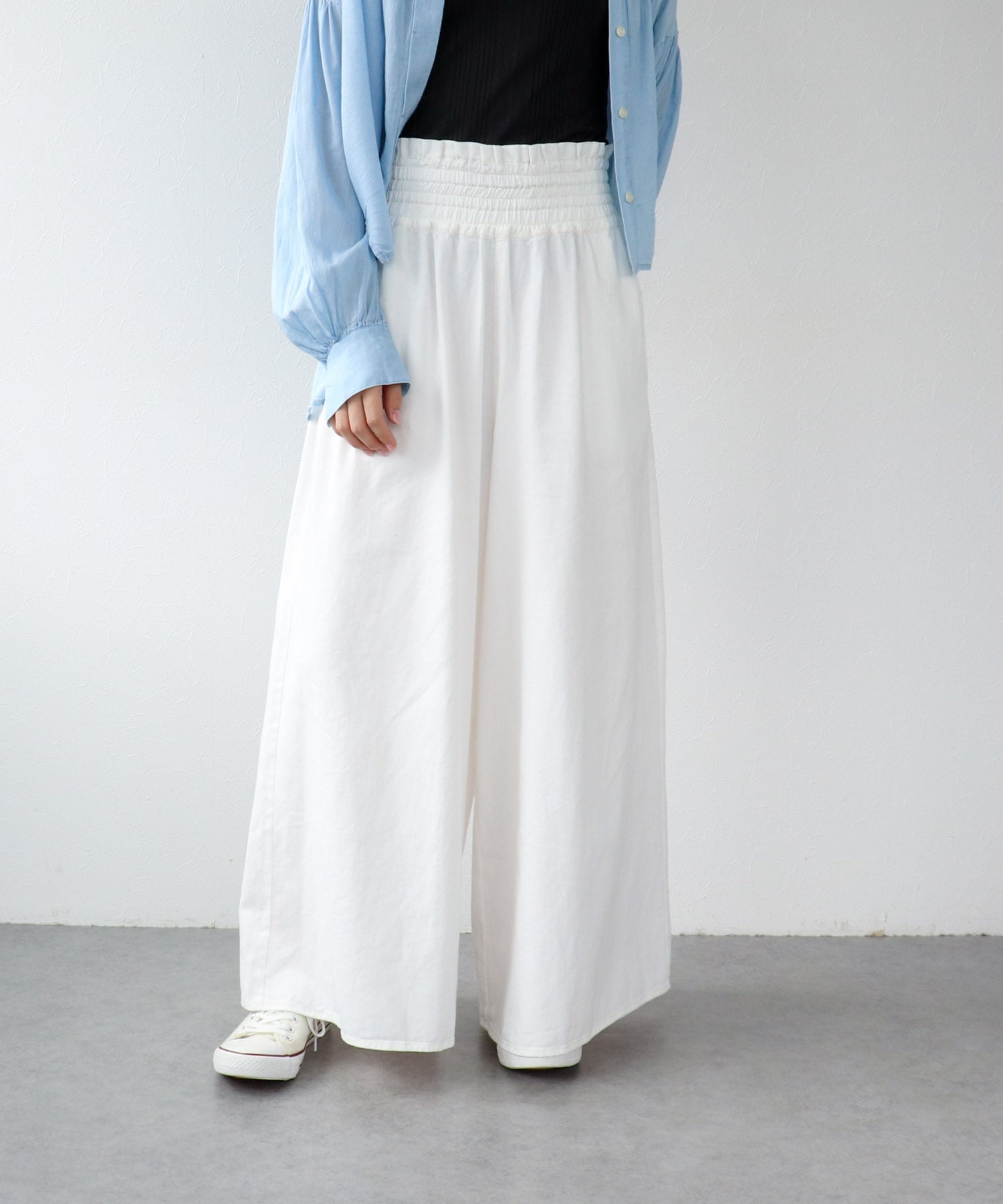 シャーリングギャザーパンツ