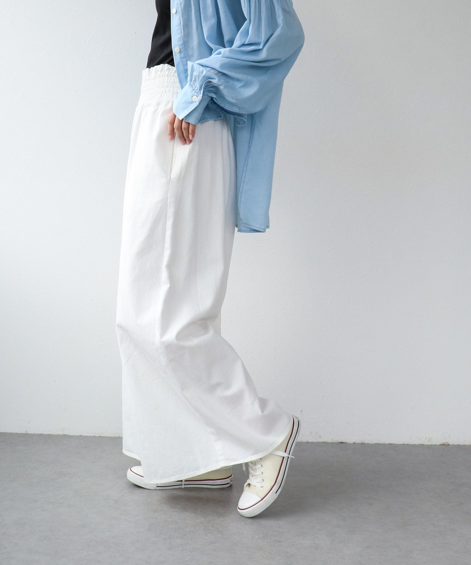 シャーリングギャザーパンツ