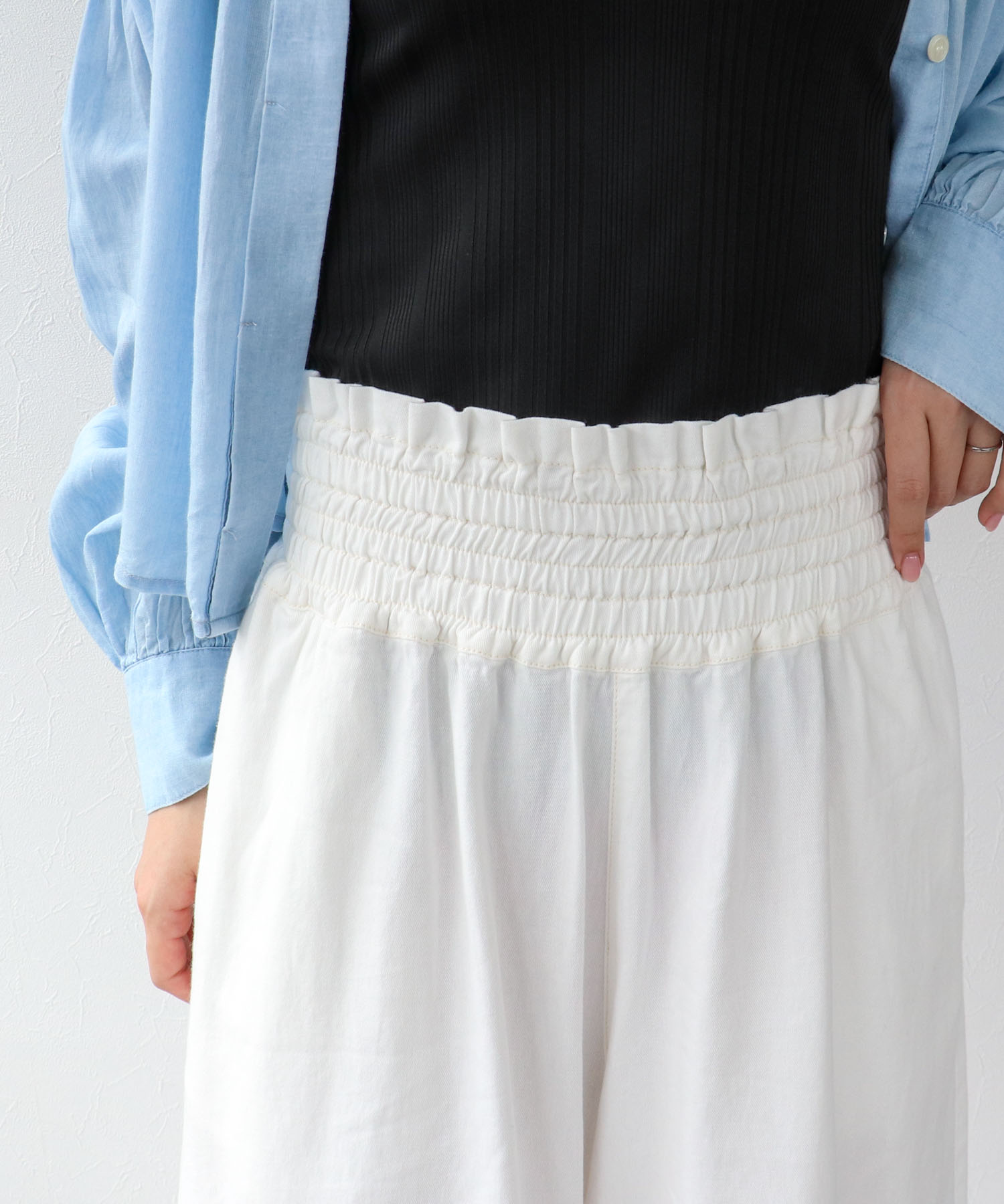 シャーリングギャザーパンツ