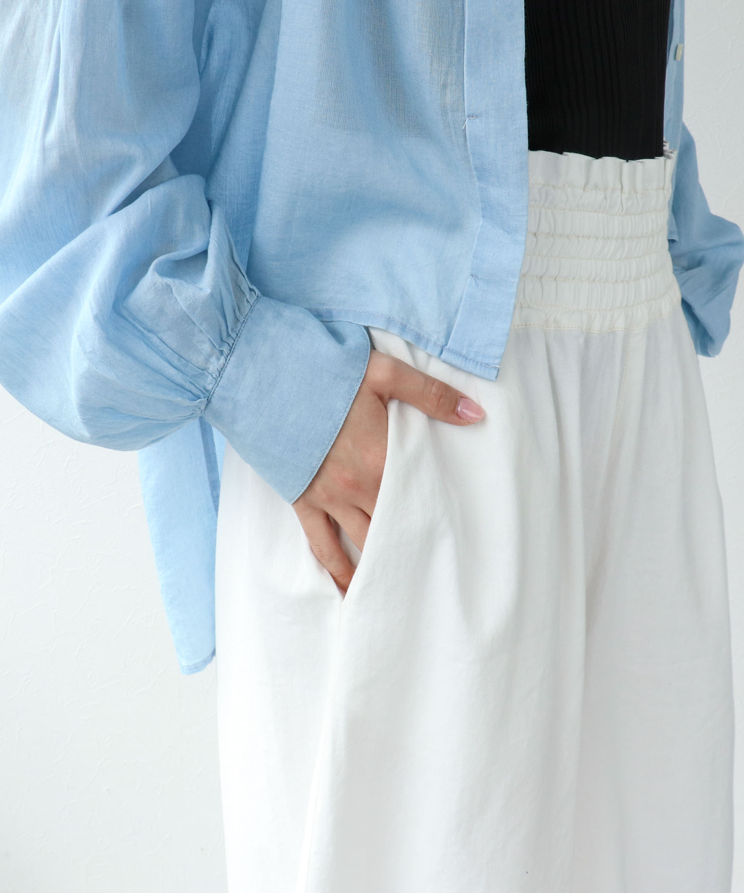 シャーリングギャザーパンツ