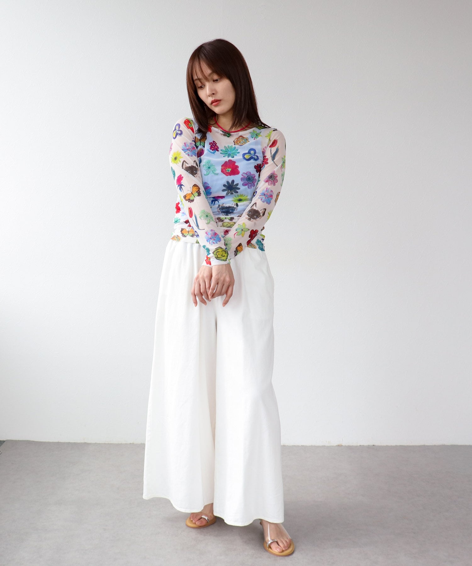 シャーリングギャザーパンツ