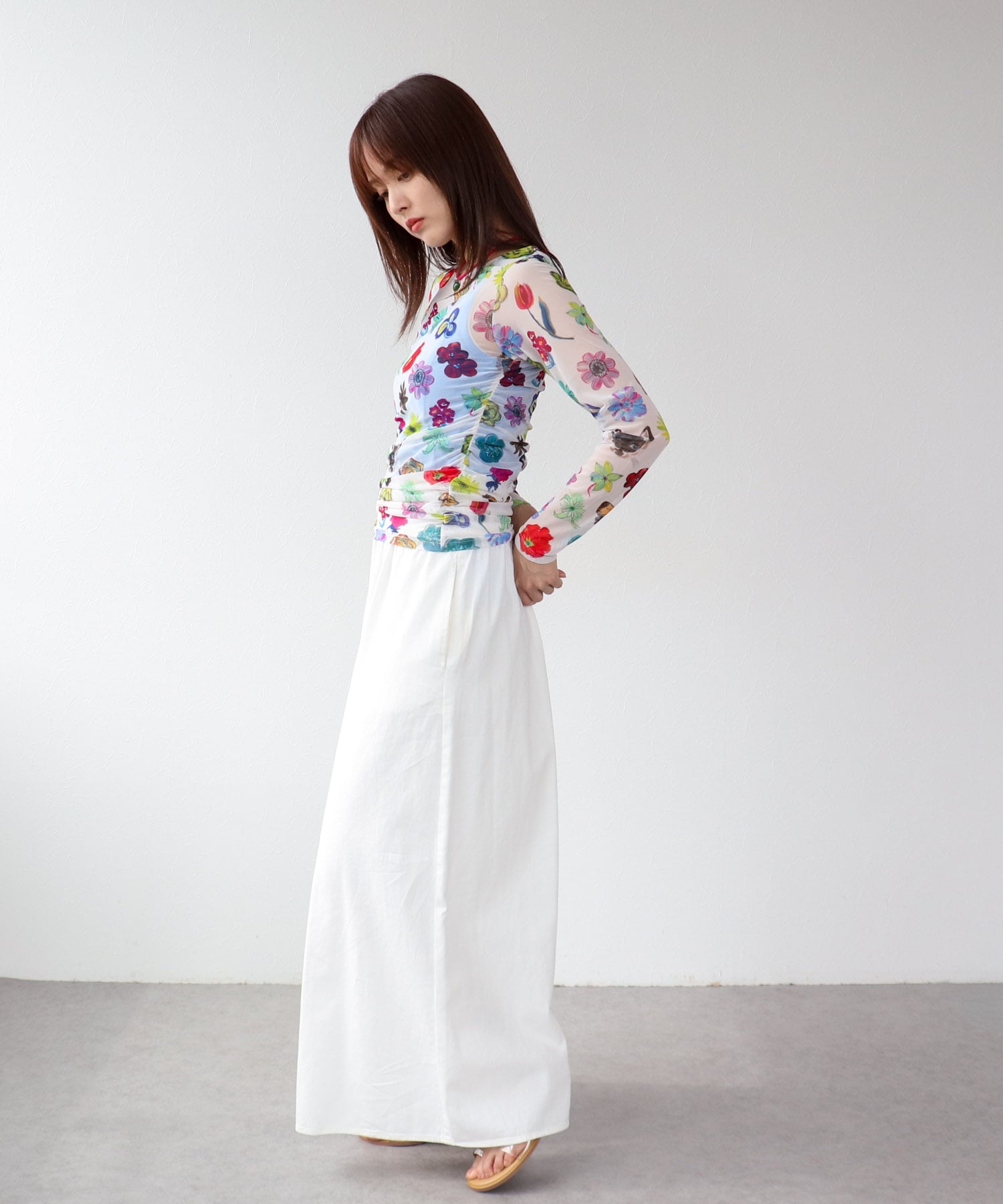 シャーリングギャザーパンツ