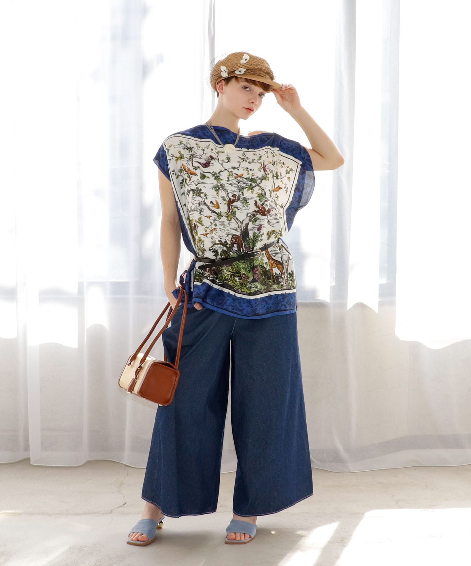 シャーリングギャザーパンツ