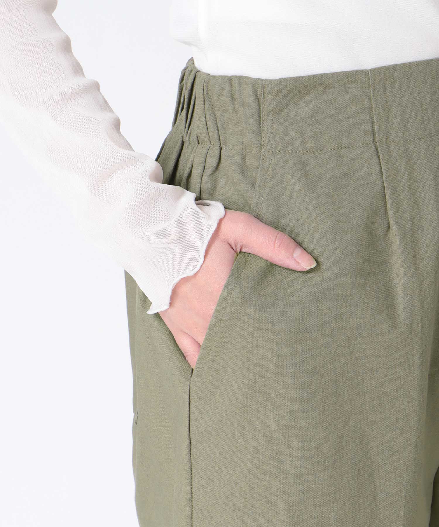 ロールヘムセンタープレスイージーパンツ