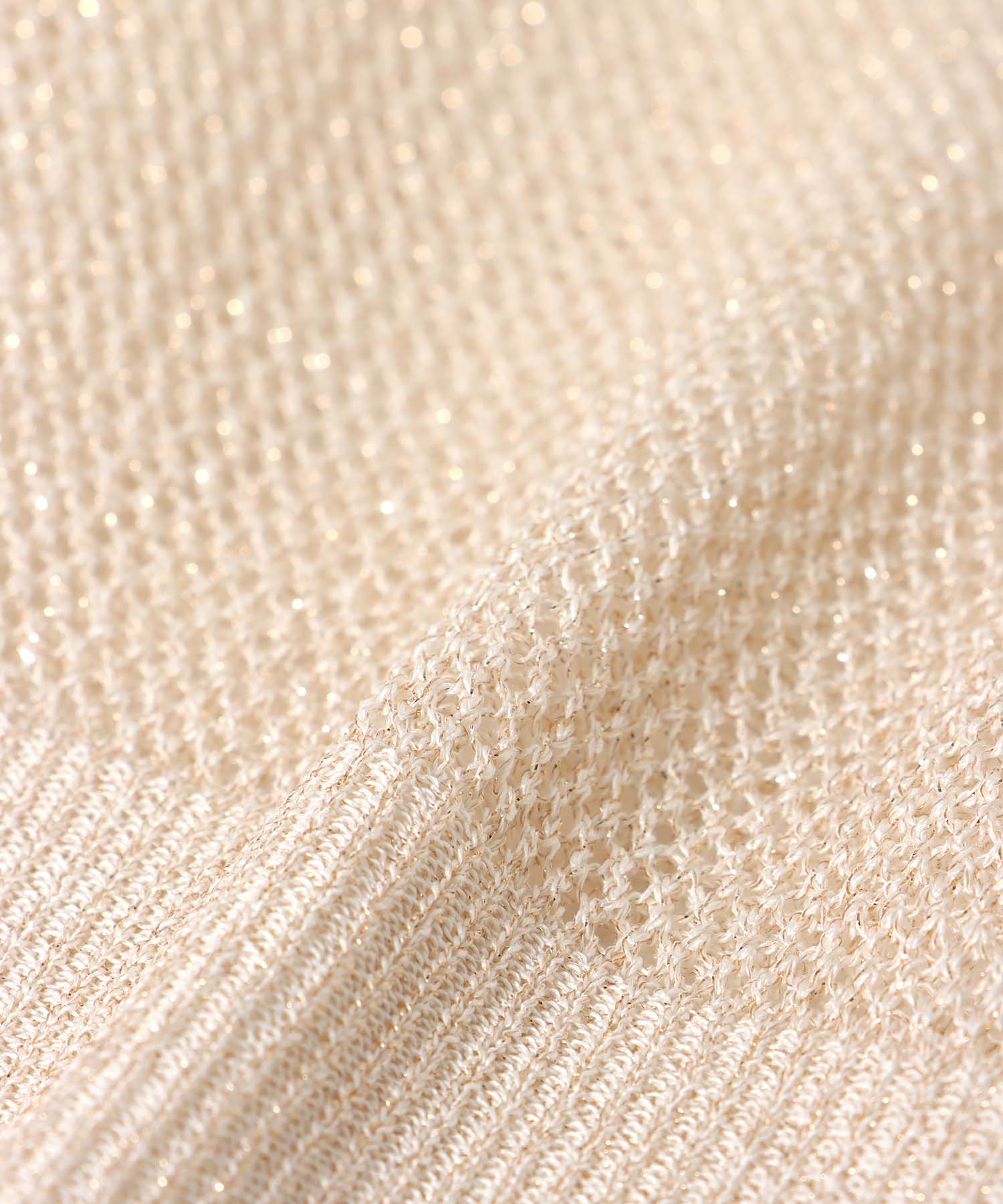 麻タッチラメVネックカーディガン