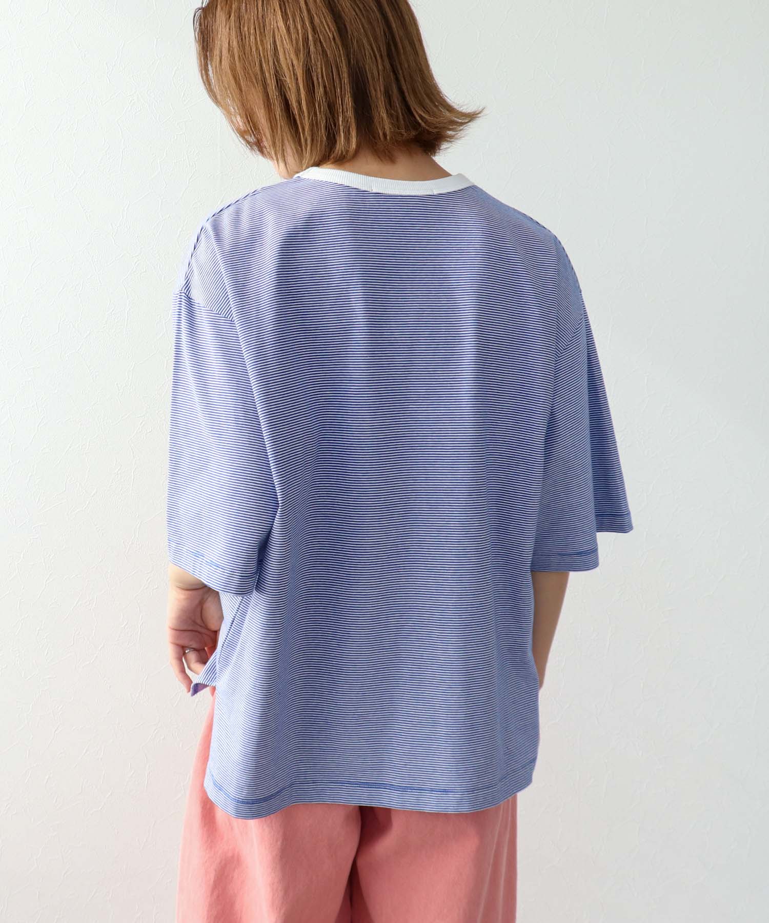 ボーダークルーロゴTシャツ