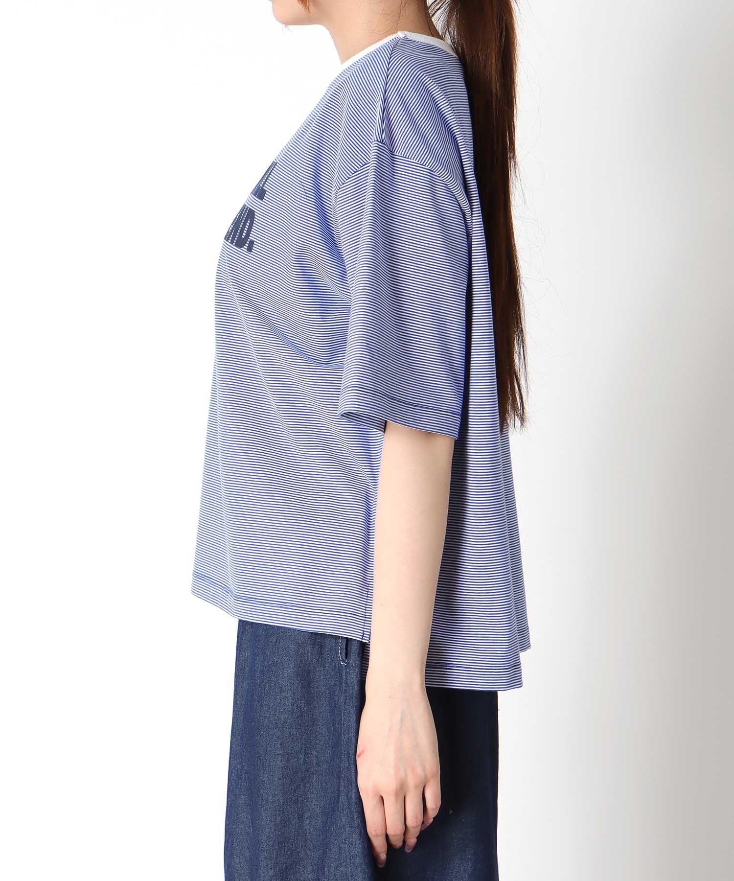 ボーダークルーロゴTシャツ