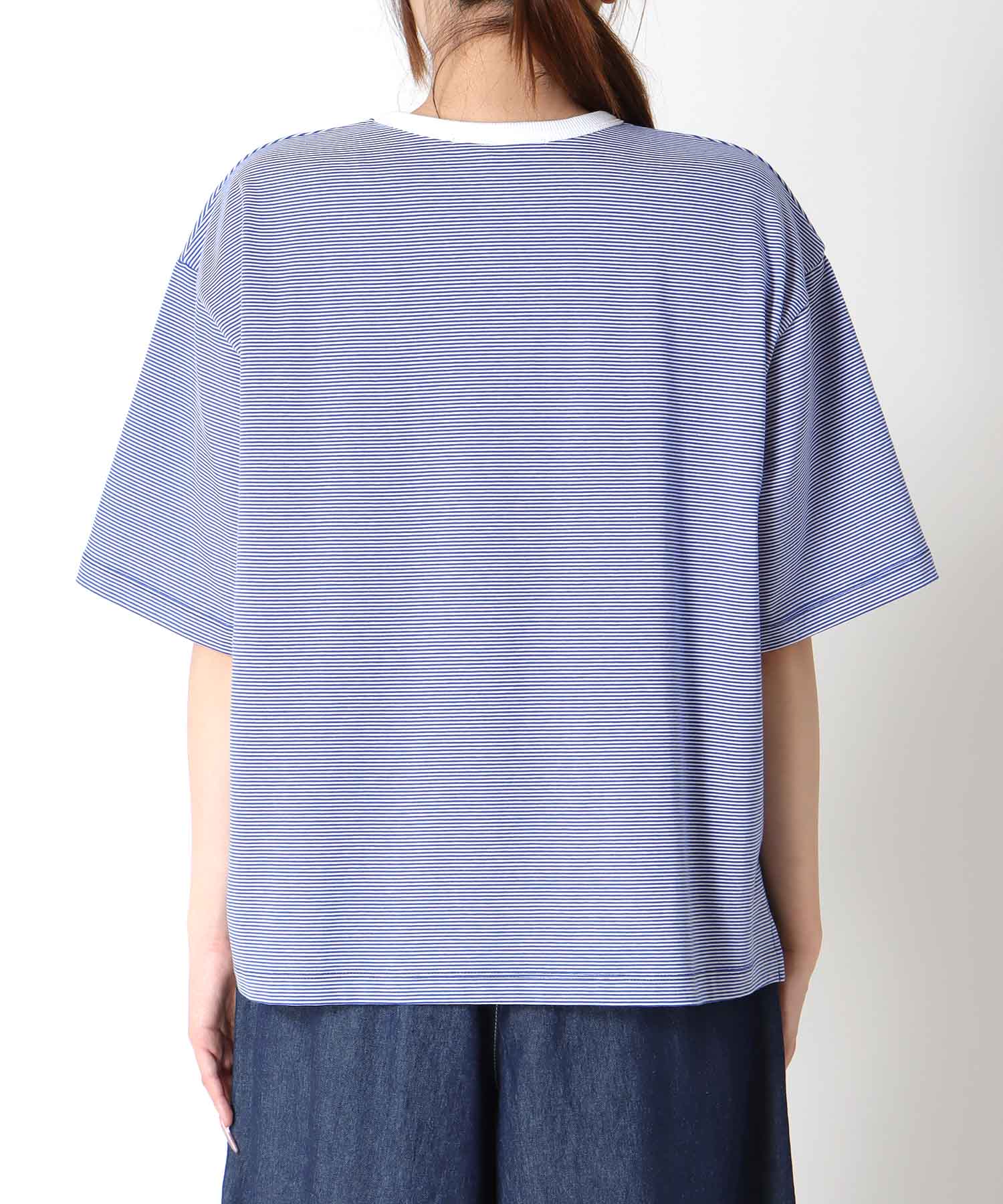 ボーダークルーロゴTシャツ