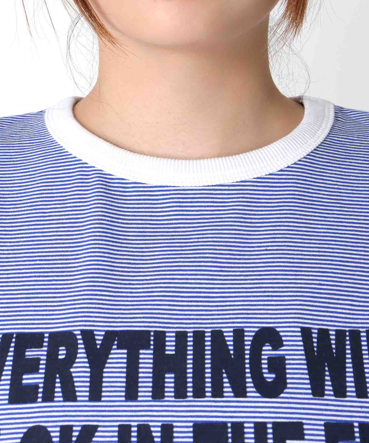 ボーダークルーロゴTシャツ