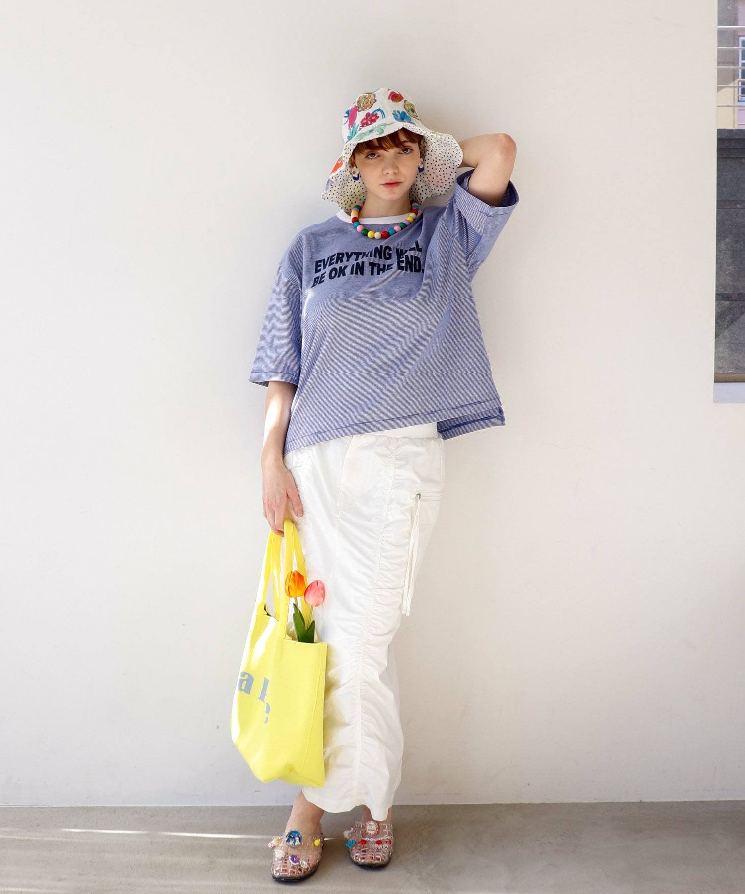 ボーダークルーロゴTシャツ