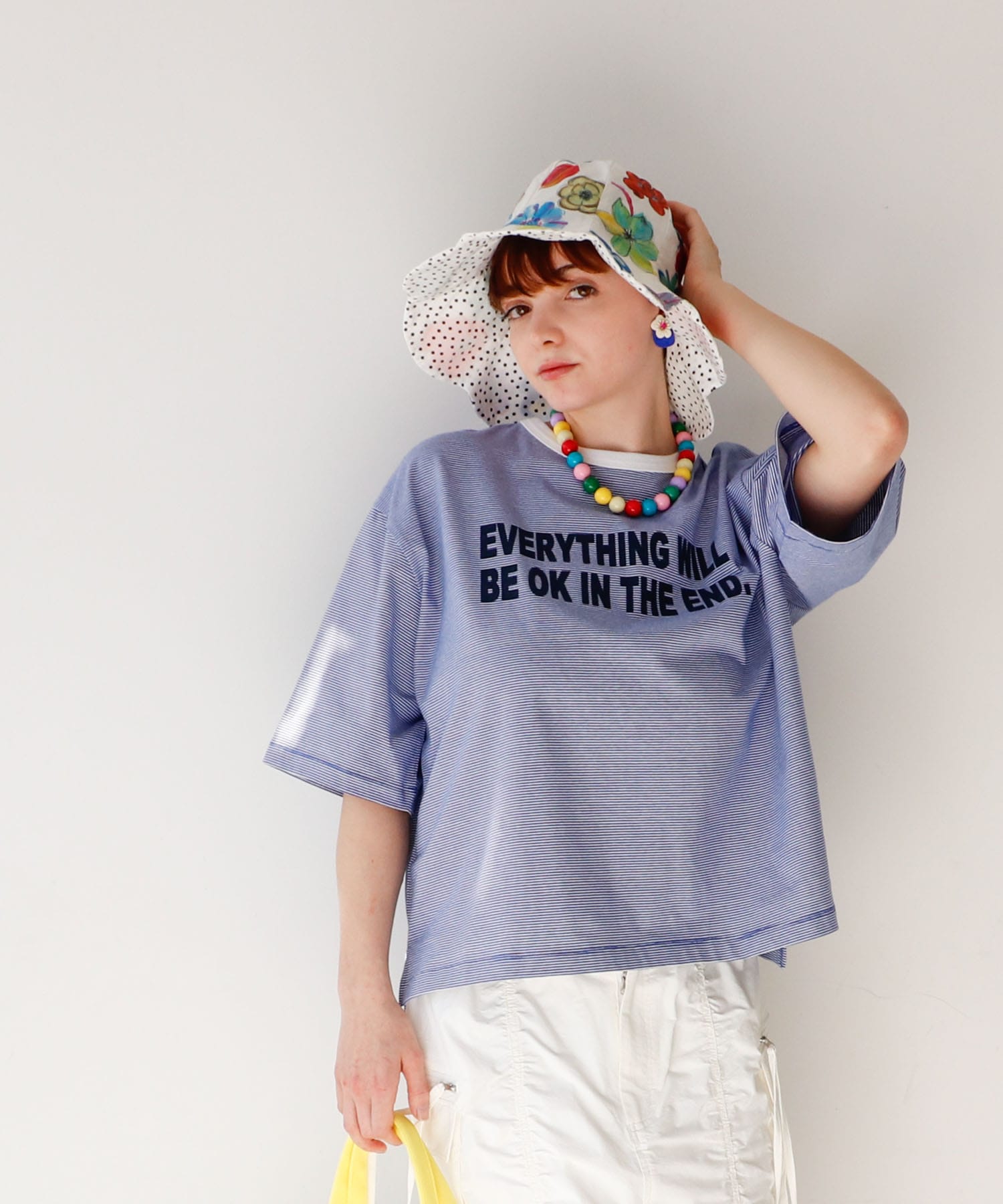 ボーダークルーロゴTシャツ