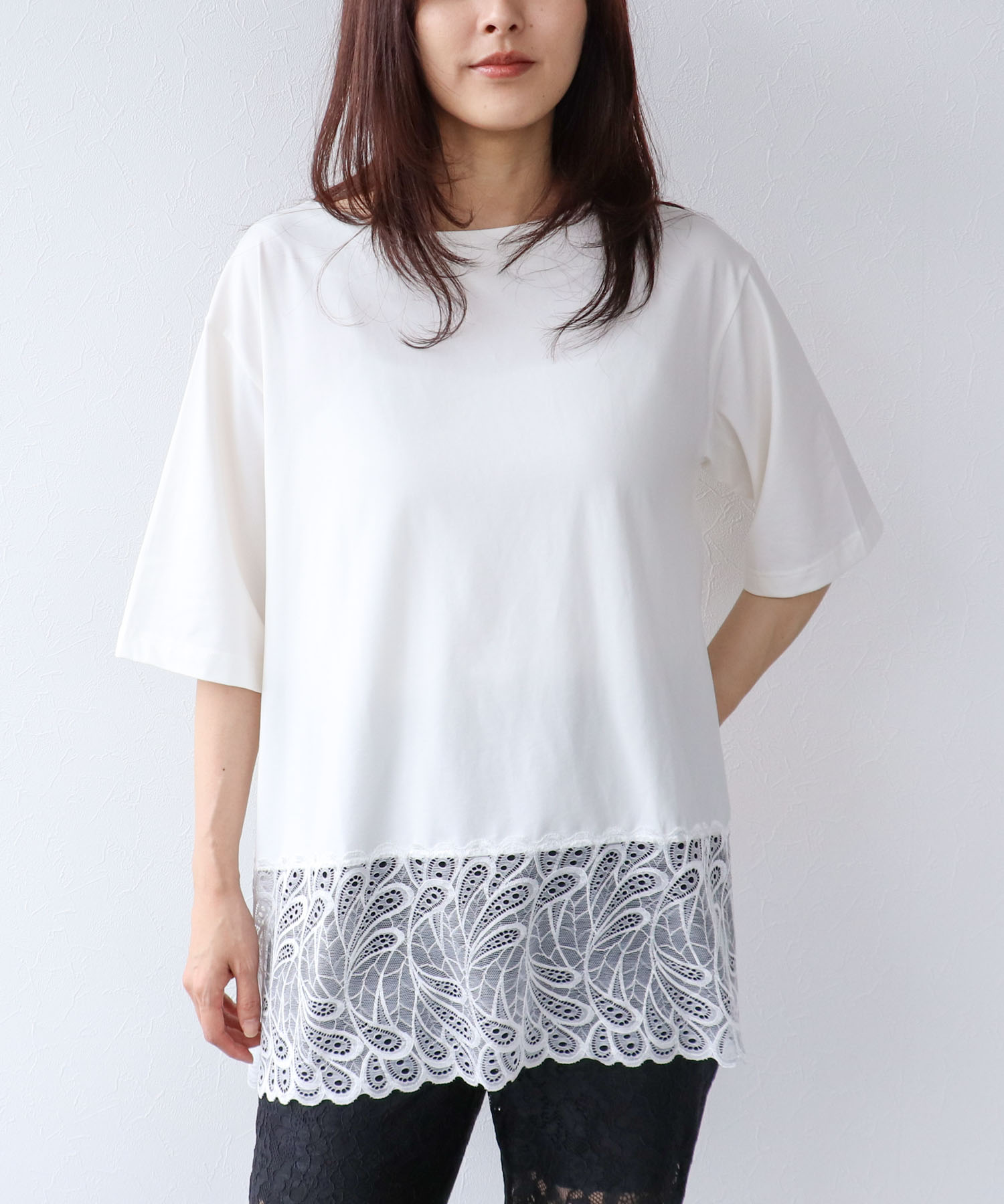 イレギュラーレースヘムプルオーバー