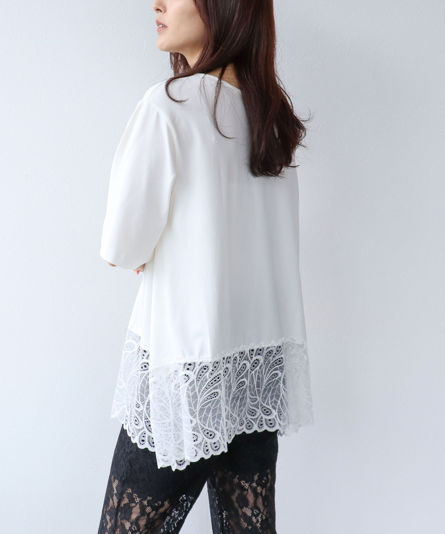 イレギュラーレースヘムプルオーバー