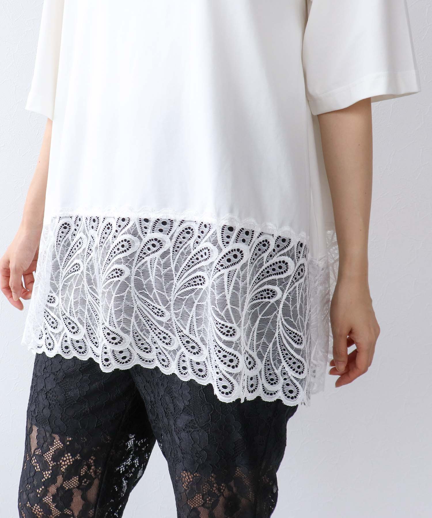 イレギュラーレースヘムプルオーバー