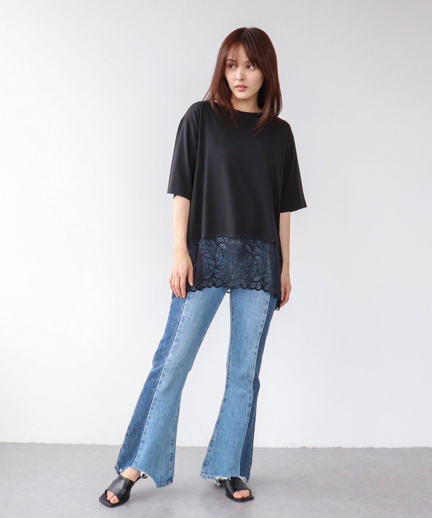 イレギュラーレースヘムプルオーバー