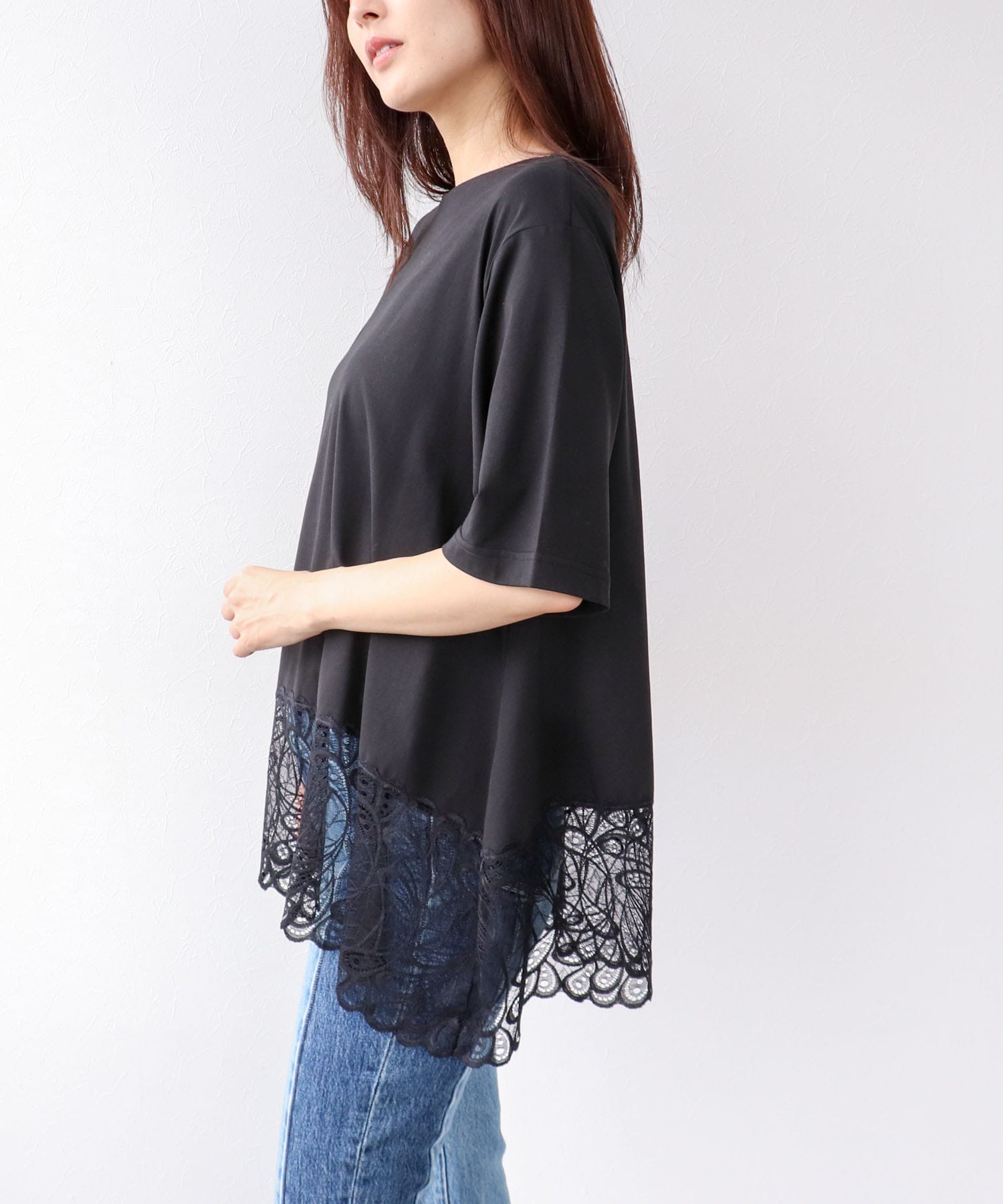 イレギュラーレースヘムプルオーバー