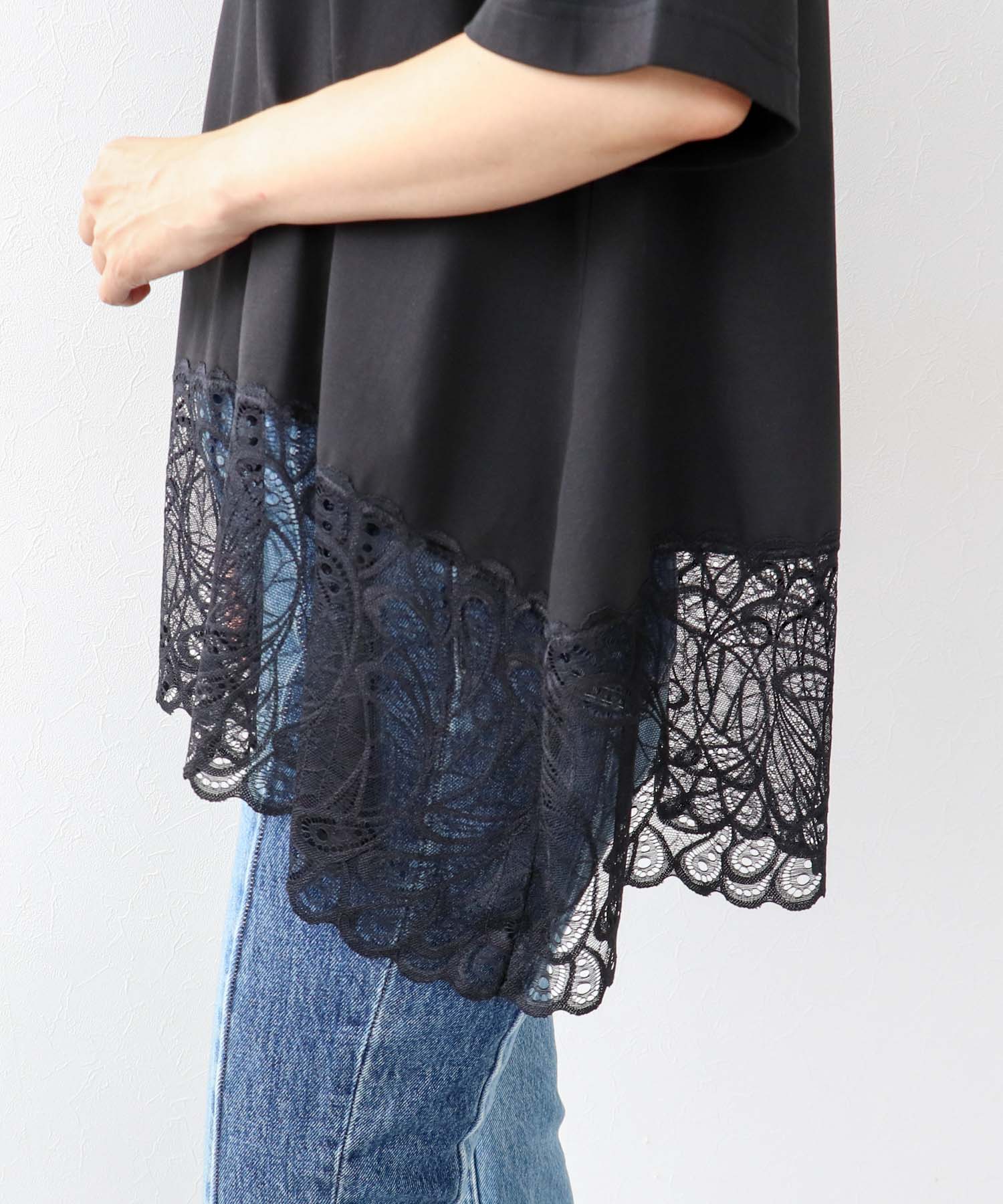 イレギュラーレースヘムプルオーバー