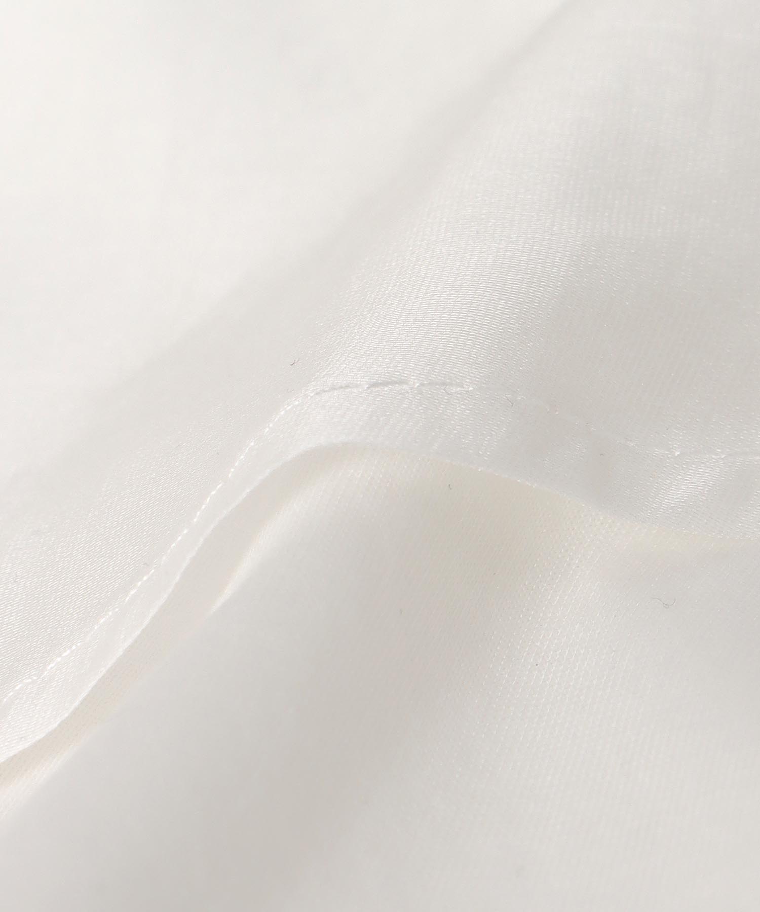 〔お家で試着〕布帛使いフリルカラープルオーバー