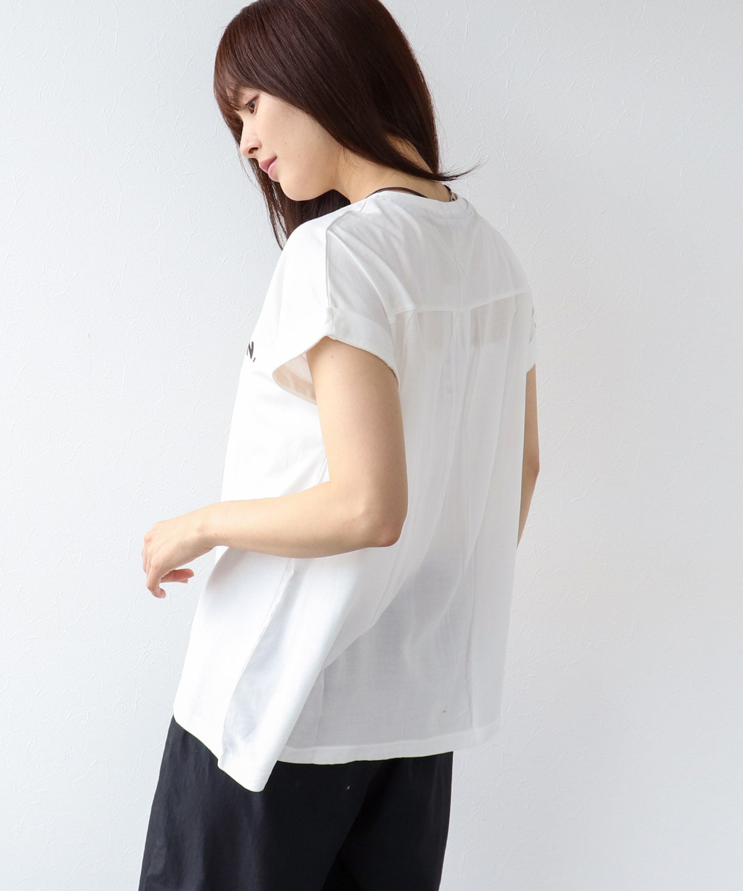 フェイスモチーフプリントドルマンTシャツ