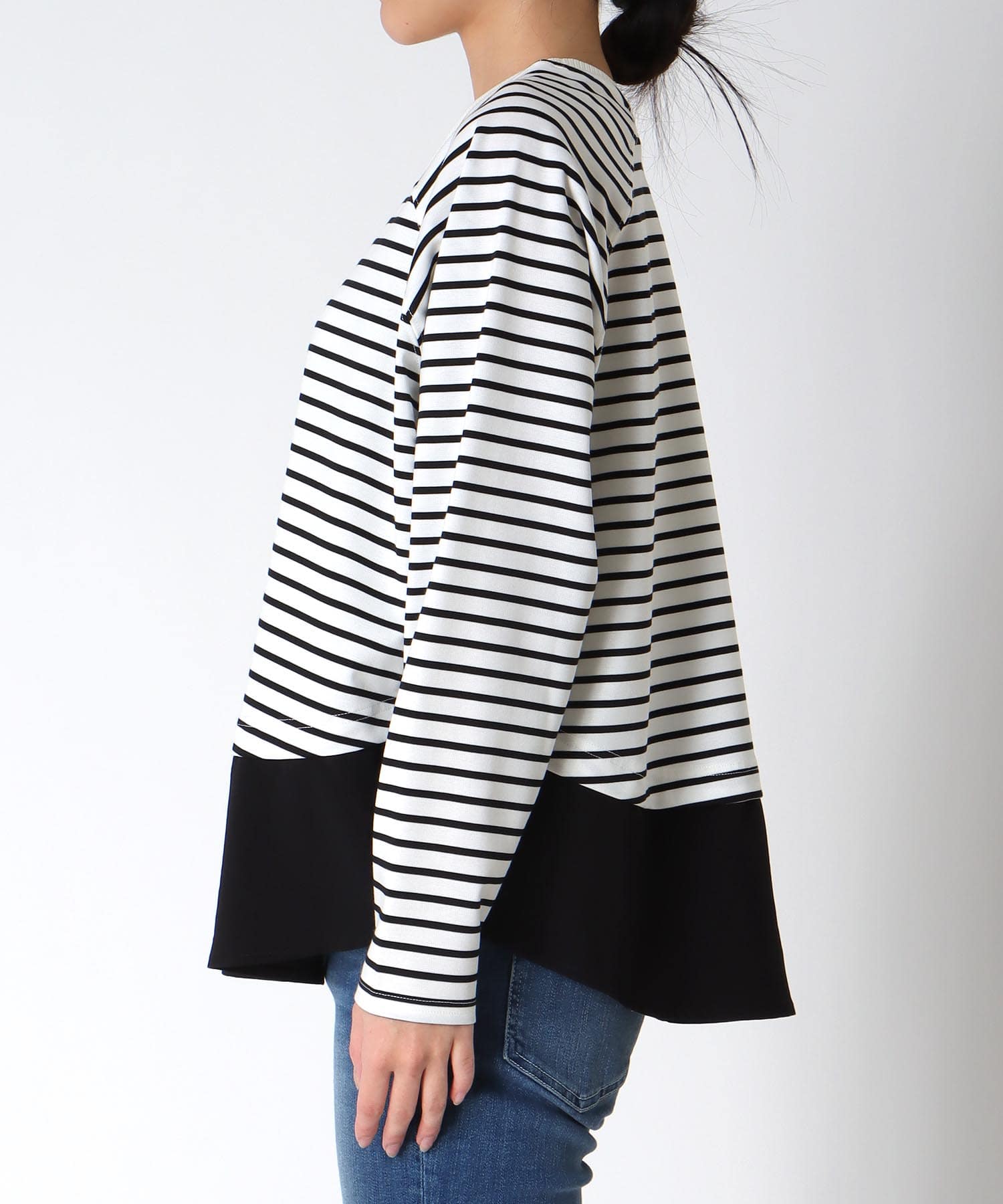 ポンチローマラグラン布帛切替プルオーバー