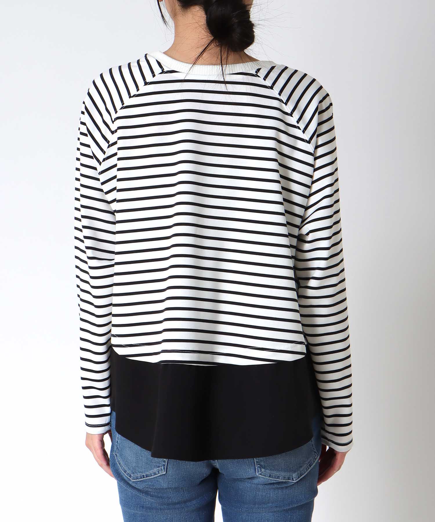 ポンチローマラグラン布帛切替プルオーバー