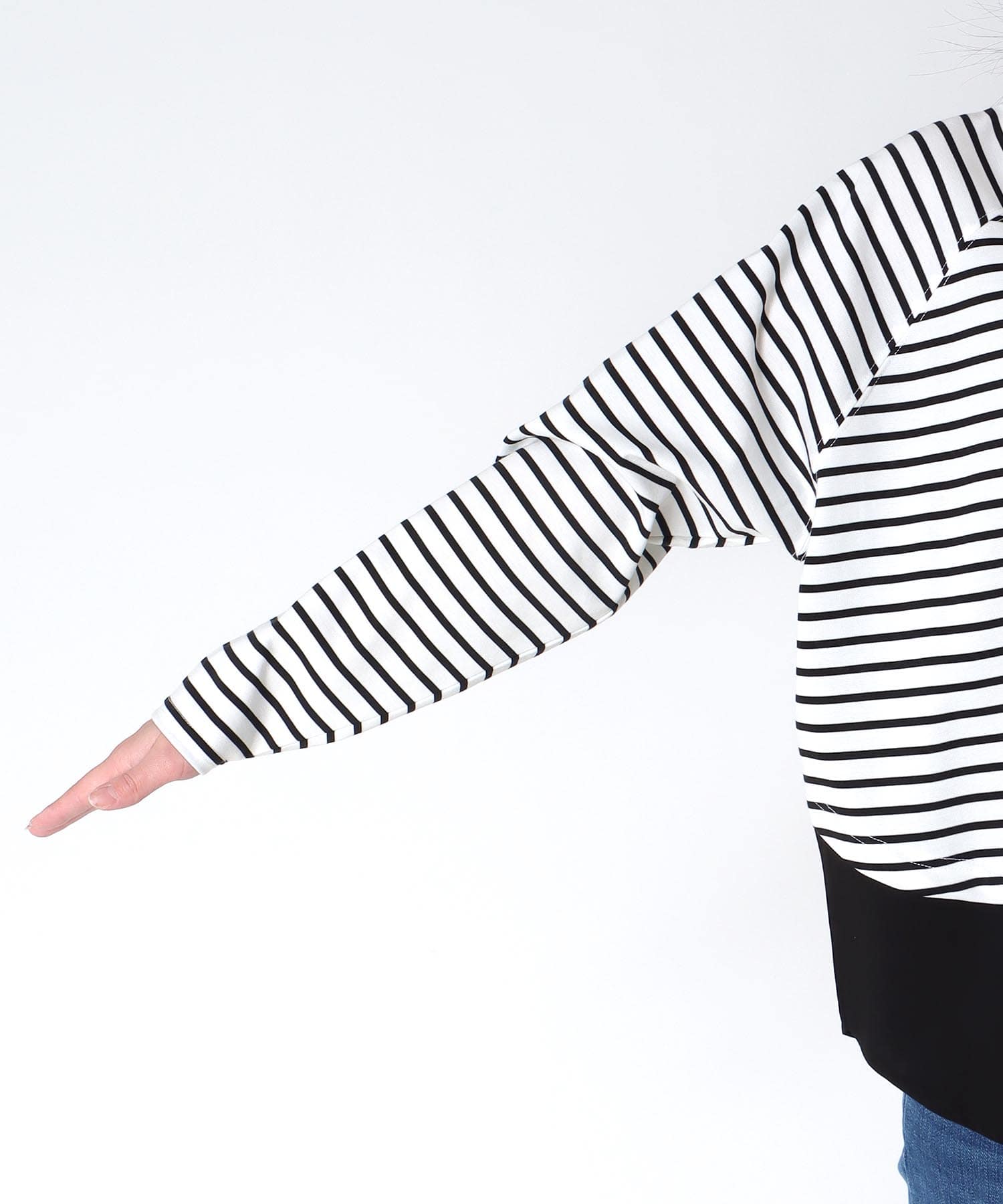 ポンチローマラグラン布帛切替プルオーバー