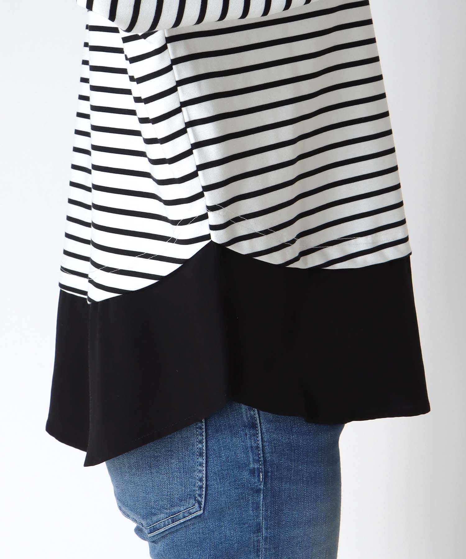 ポンチローマラグラン布帛切替プルオーバー