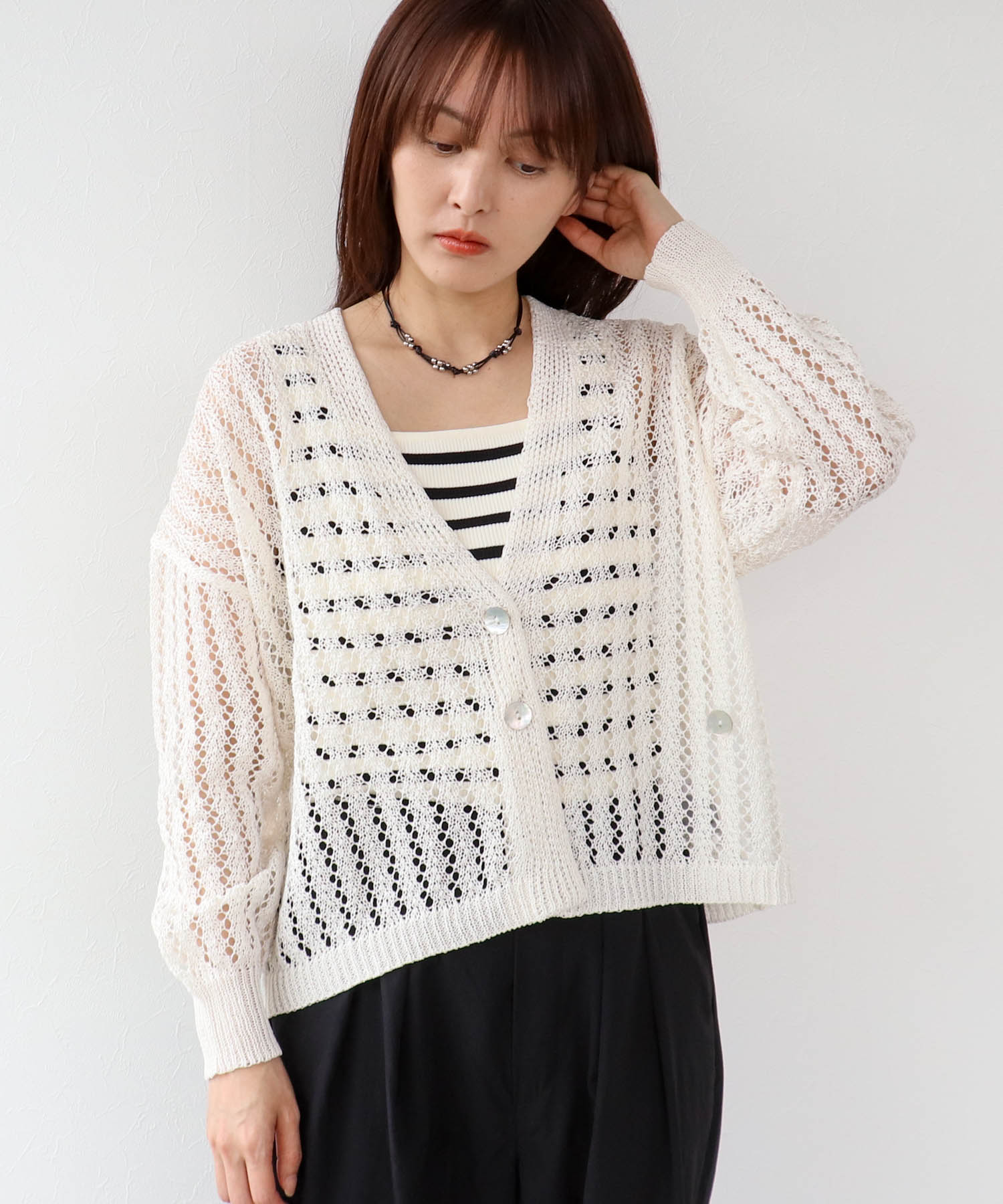 ペーパーヤーン2WAYカーディガン