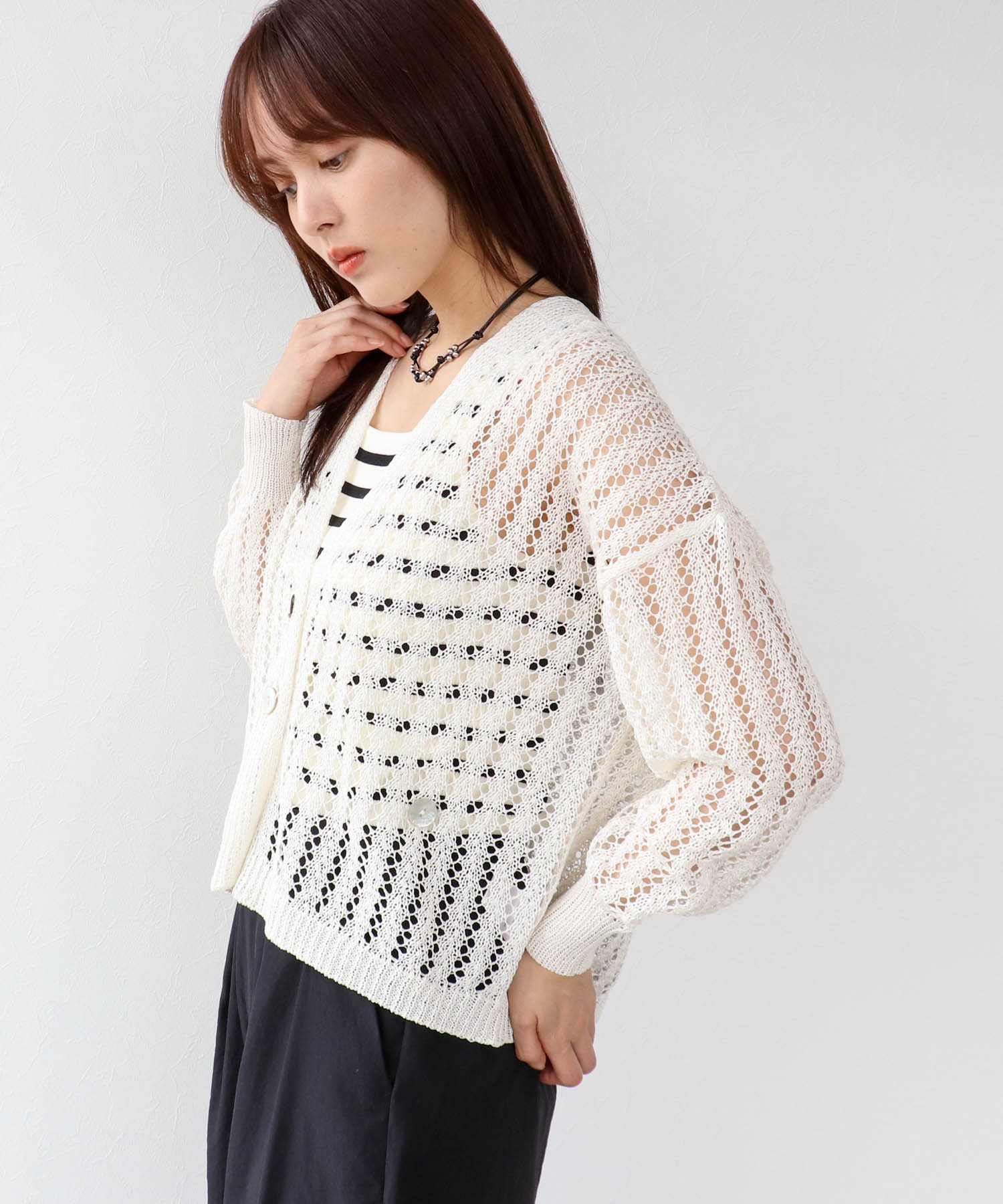 ペーパーヤーン2WAYカーディガン