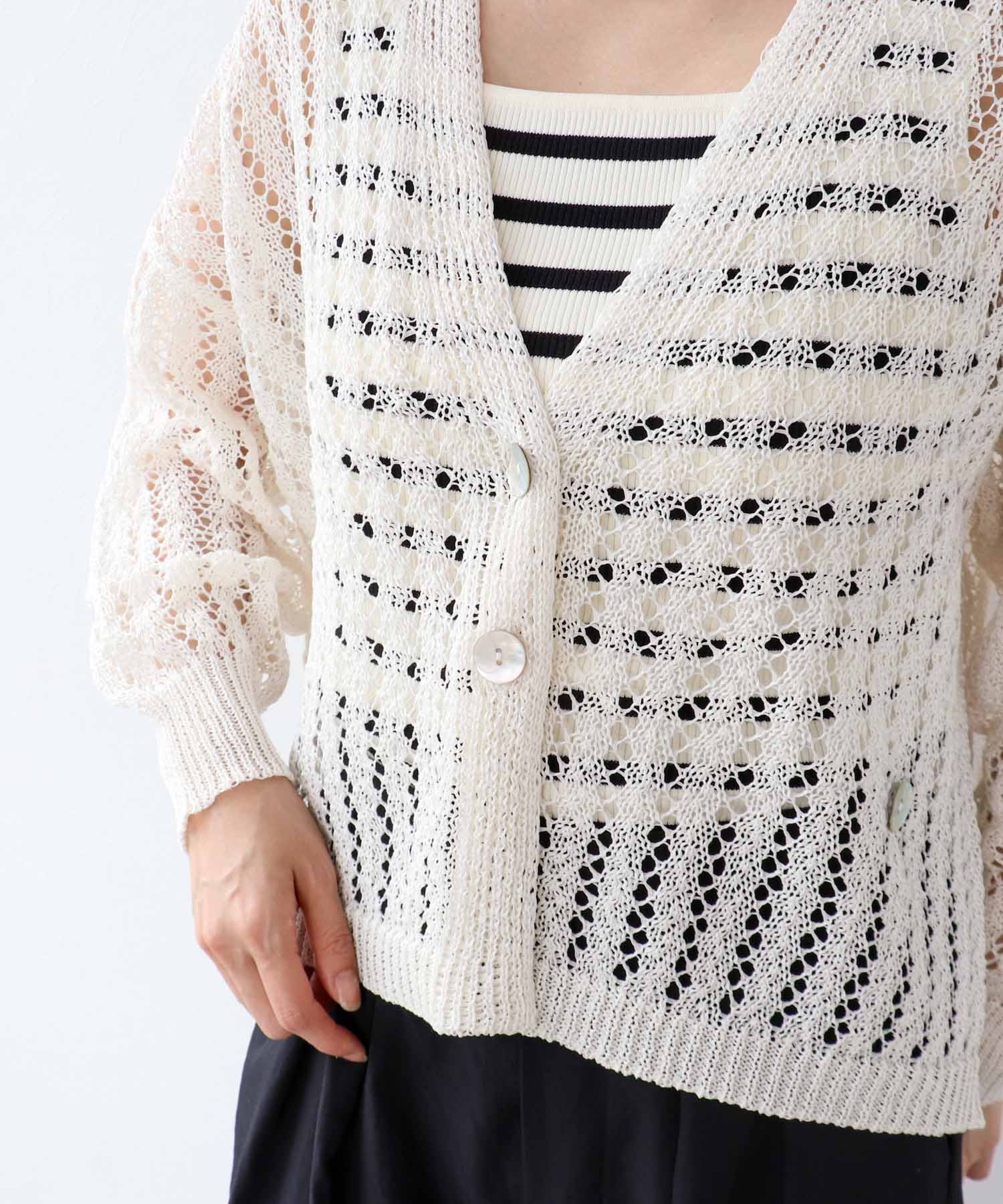 ペーパーヤーン2WAYカーディガン