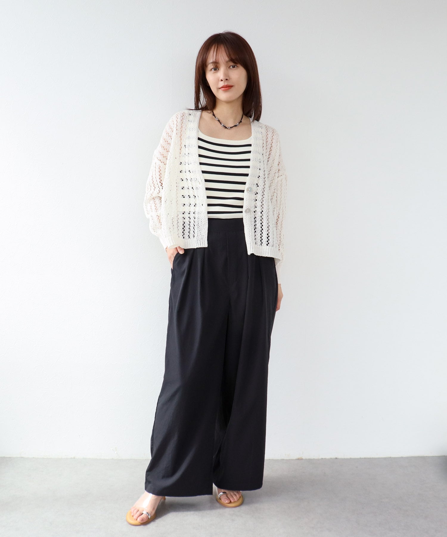 ペーパーヤーン2WAYカーディガン