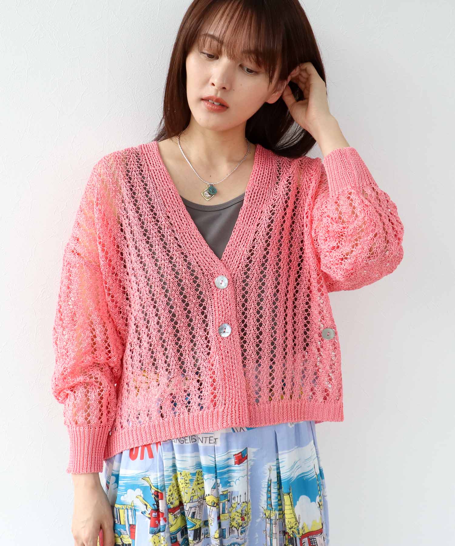 ペーパーヤーン2WAYカーディガン