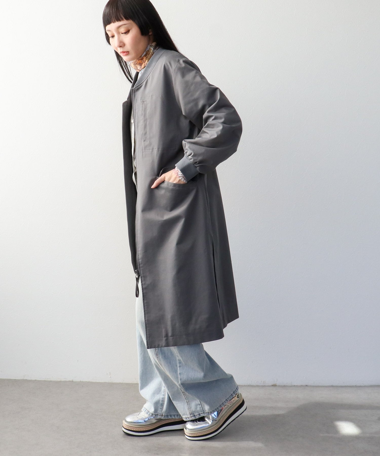 エステルリブネックワークジャケット (別注)