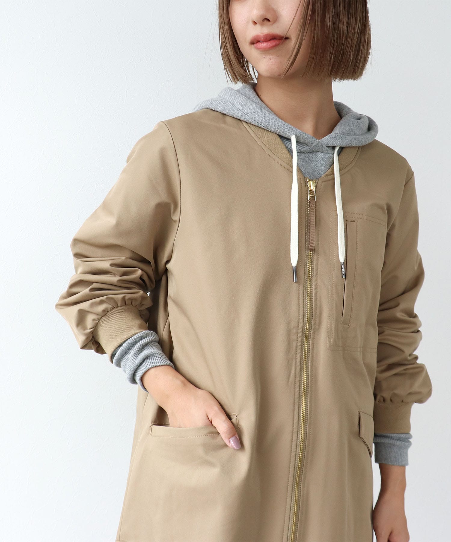 エステルリブネックワークジャケット (別注)