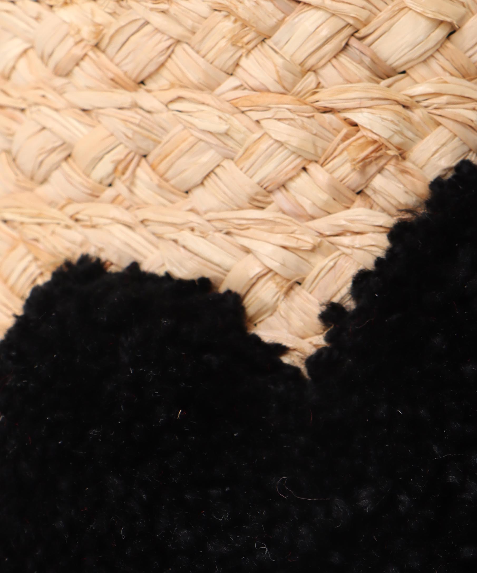 ハート付きラフィアバケットトート