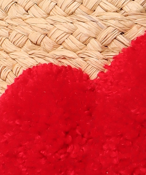 ハート付きラフィアバケットトート