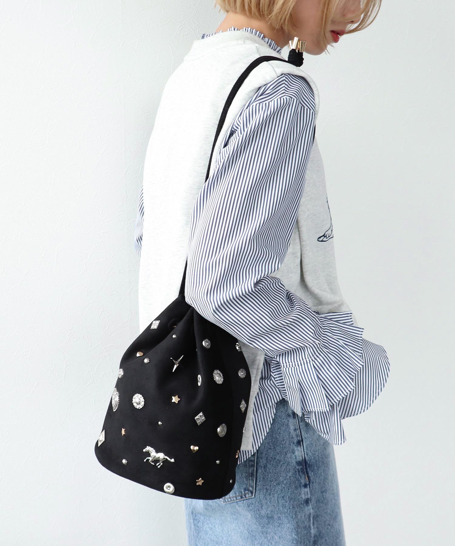 【NEWカラー登場】スエードスタッズドロストBAG