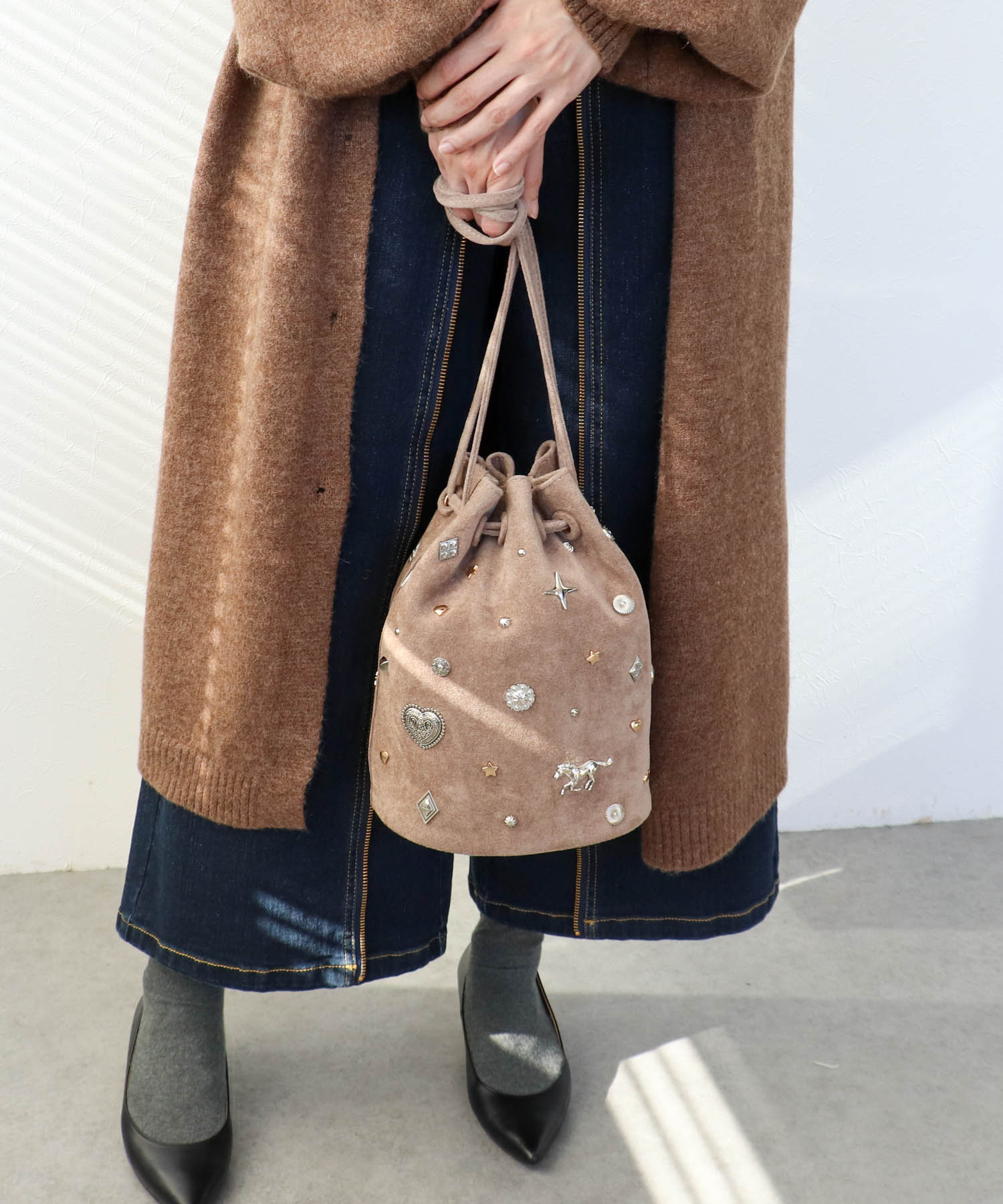 【NEWカラー登場】スエードスタッズドロストBAG