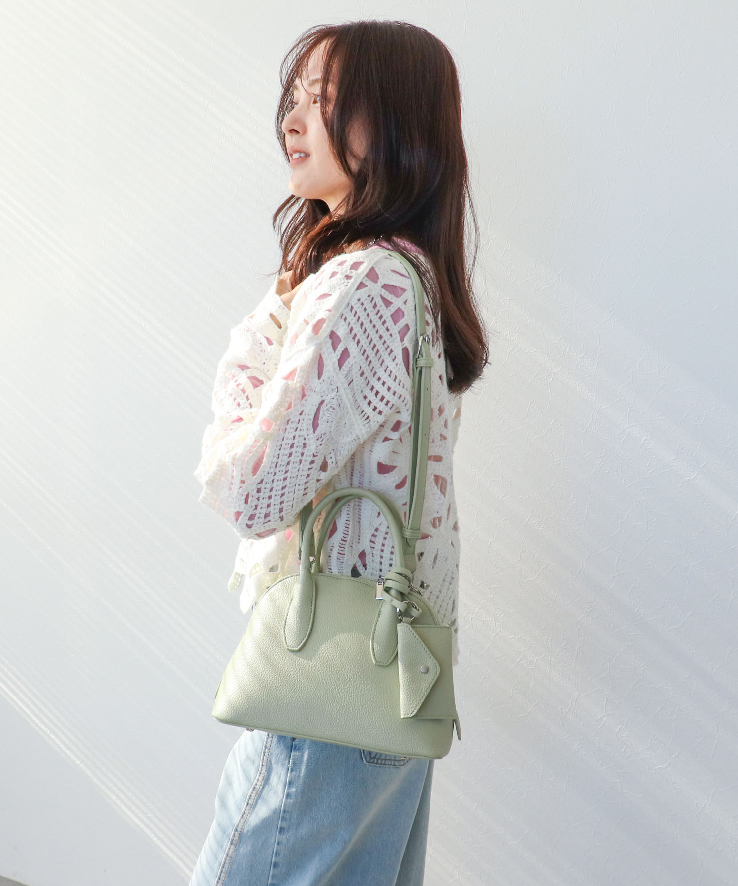 ポーチ付きシェル型ボストン