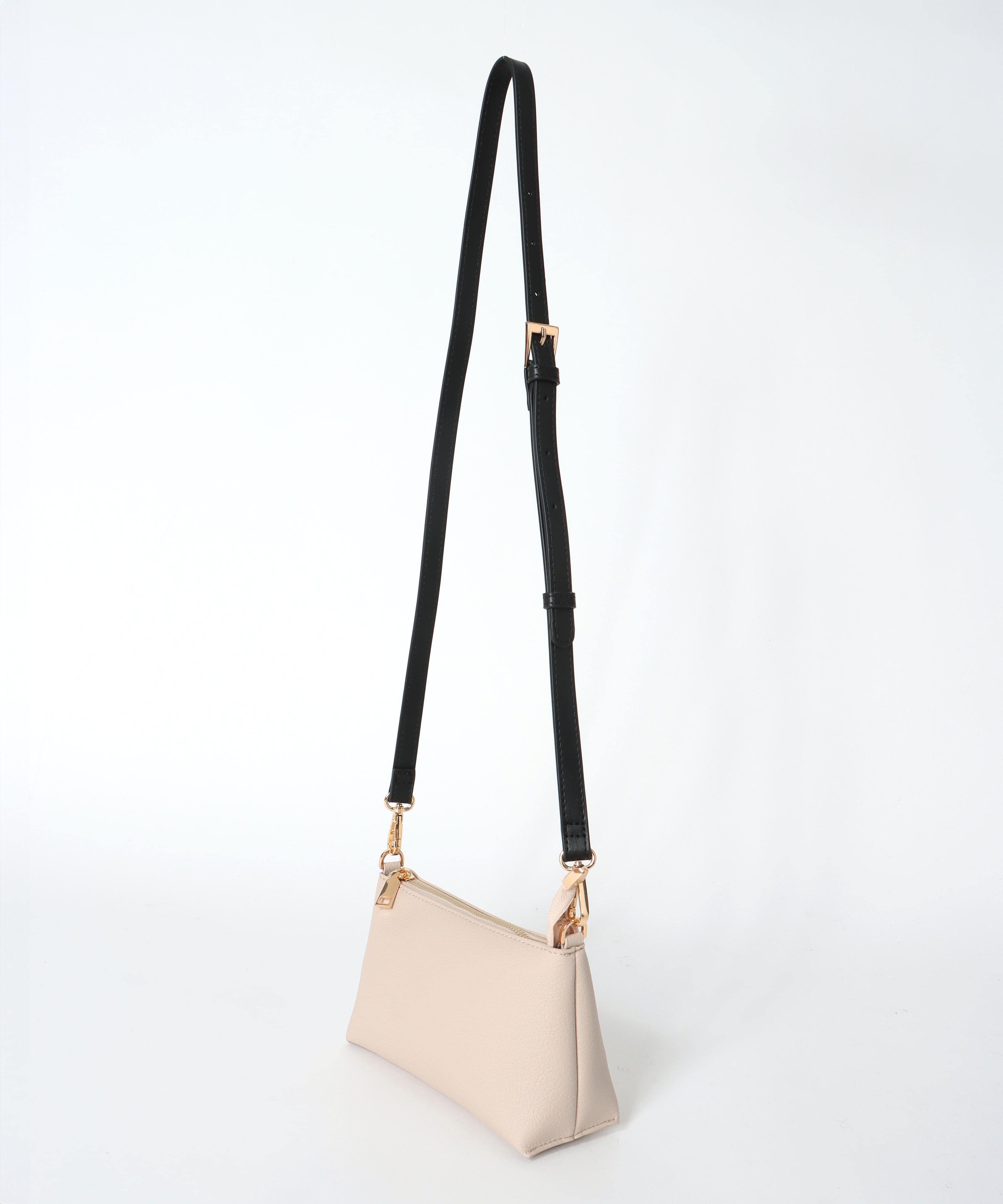 フェイクレザーショルダーバッグ付きスクエアトート