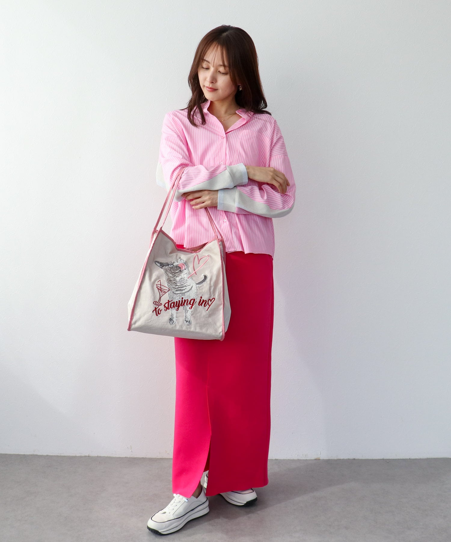 アニマル刺繍トート