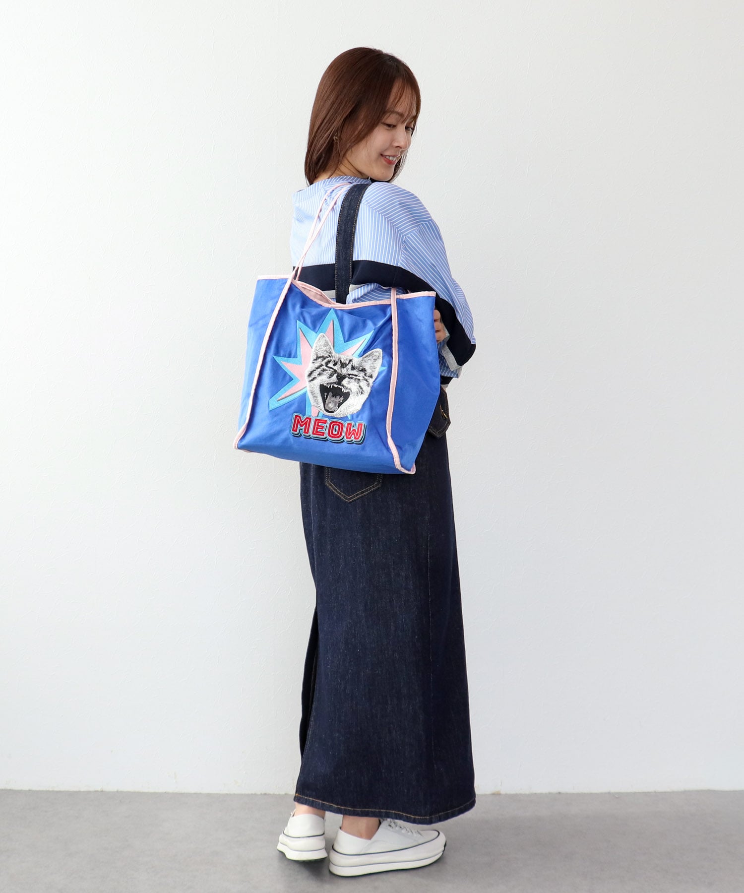 アニマル刺繍トート