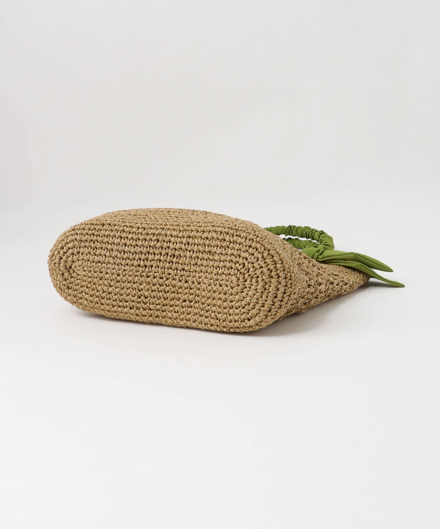 下がりリボン柄編みトート