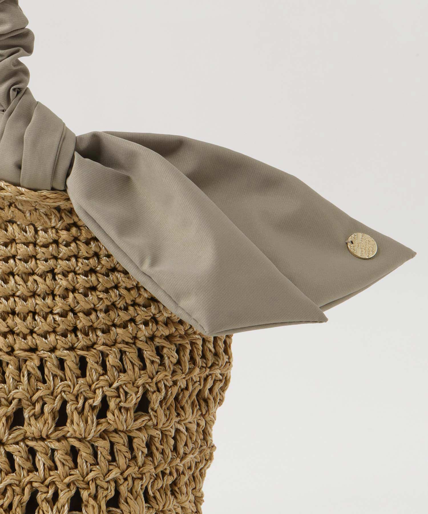 下がりリボン柄編みトート