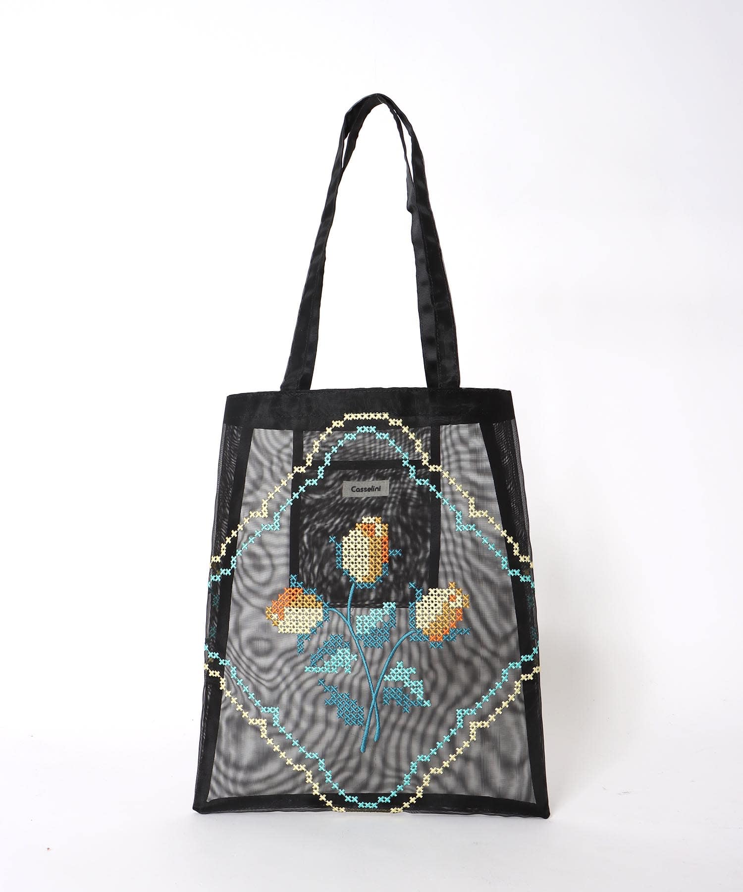 チュール刺繍トート