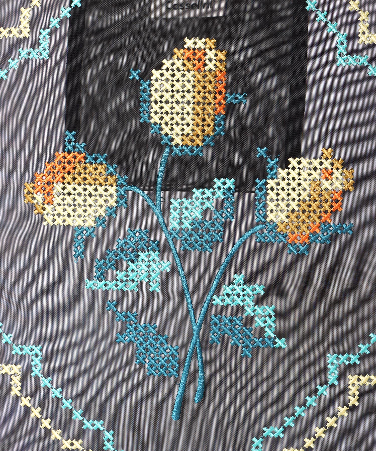 チュール刺繍トート