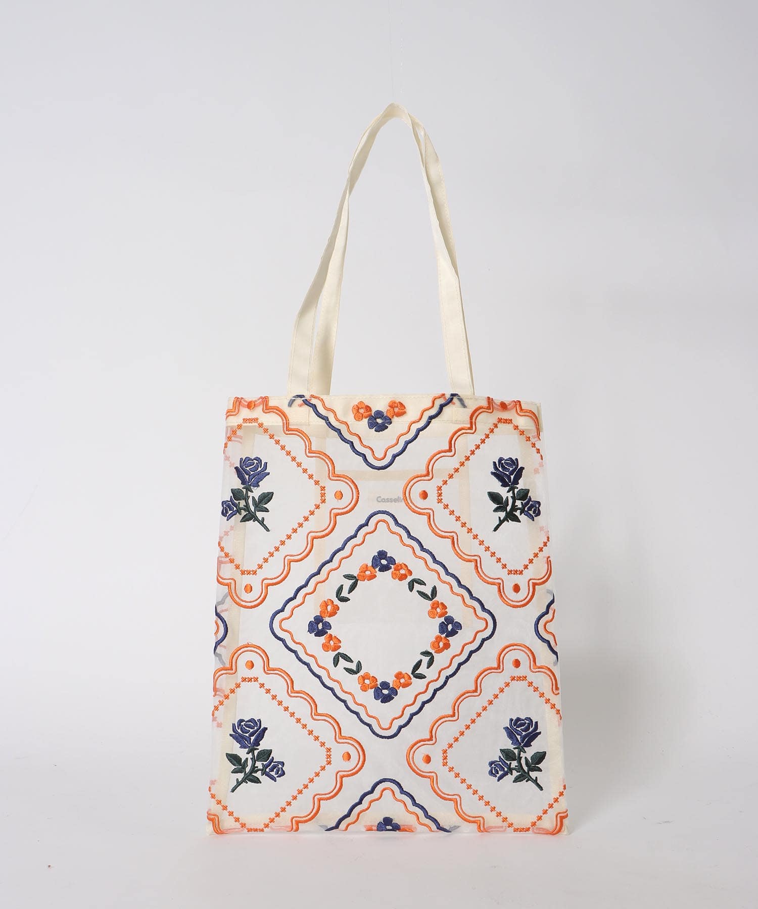 チュール刺繍トート