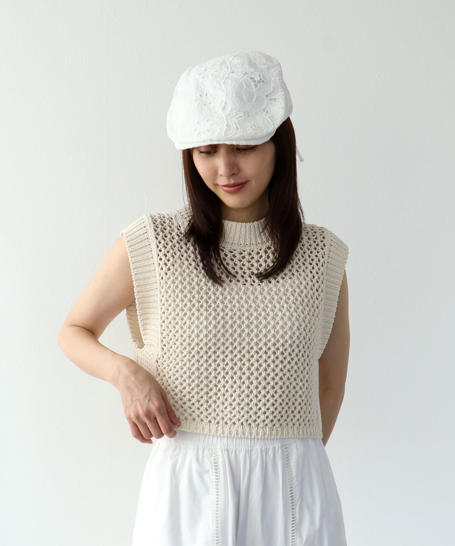 パッチワークレースハンチング